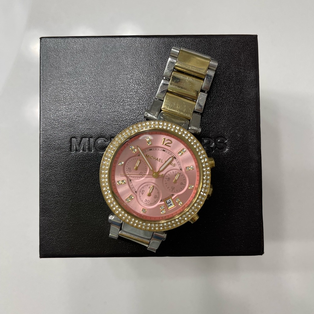Michael Kors two tone pink face watch